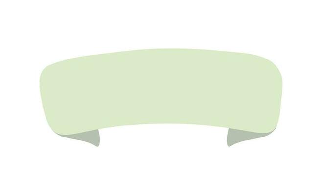 Light green ribbon banner icon, Web design element. Hand drawn