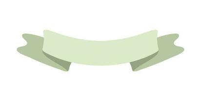 Light green ribbon banner icon, Web design element. Hand drawn vector illustration. Place for your text for business, greeting card and holidays