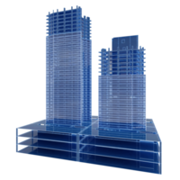 Isolated 3d rendering of a skyscraper business project png