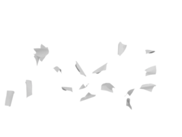 Isolated 3d rendering of a flying paper sheets png