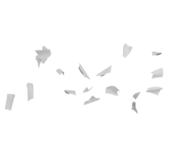 Isolated 3d rendering of a flying paper sheets png