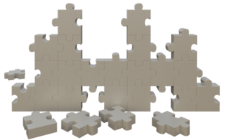 3d rendering of a wall made of puzzles png