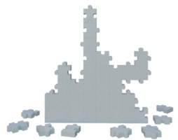 3d rendering of a wall made of puzzles png