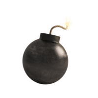 Bomb ready to explode. concept of danger and obstacle. 3d rendering png