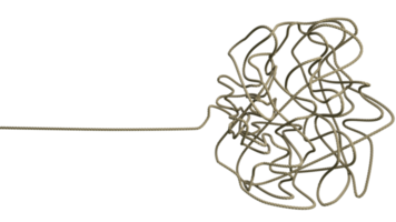 Isolated 3d rendering of a rope ending with confusion png