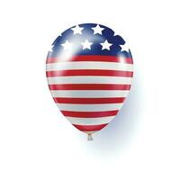 Balloon with red and blue stars USA flag. vector