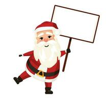 Christmas banner with discount. Merry Christmas and Happy New Year greeting with cute santa claus. vector lettering