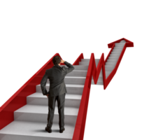 businessman walks up the ladder of the business success png