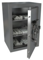 Isolated 3d rendering of a secure strongbox to protect bank money png