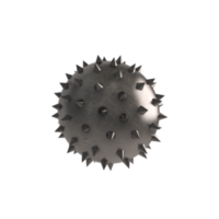 Iron ball with spikes. Concept of danger and obstacle. 3d rendering png