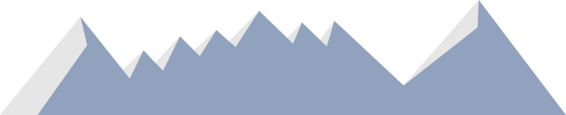 Snow mountain hill landscape illustration in flat and minimal design png
