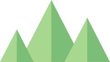 montaña colina paisaje ilustración en plano y mínimo diseño png