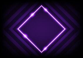 Square neon light line dynamic pattern purple presentation background vector