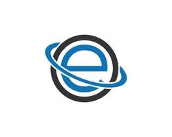 Letter e Logo Circle Online Symbol Vector Technology Concept.