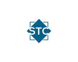 letra stc logo icono diseño modelo vector elementos.