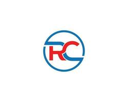 único rc logo diseño icono diseño vector ilustración.
