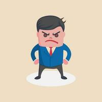 A young angry businessman shouting or screaming expression.Shouting,anger emotion, facial expression.Full Human body.Vector illustration. vector