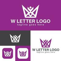 W Letter Crown Logo. Minimal Style.Modern brand identity.Initial letter W. Crown abstract icon. Creative Symbol.Vector illustration. vector