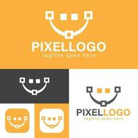 píxel laboratorio logo diseño.gráficos diseño píxel logo. mínimo estilo.moderno marca identidad.casual estilo.abstracto píxeles creativo símbolo.vector ilustración. vector