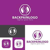 quiropráctica logo.spine simbolo.masaje, espalda dolor y osteopatía icono.creativo símbolo.vector ilustración. vector