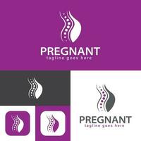 Abstract Birth, pregnancy, family and baby care logo.Minimalistic style.Creative Symbol.Vector illustration.Simple Pregnant woman logo. vector