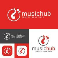 music hub logo design.simple Modern abstract vector illustration icon style design.minimal Black and white color.