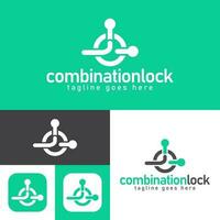 combination lock logo design.simple Modern abstract vector illustration icon style design.minimal Black and white color.