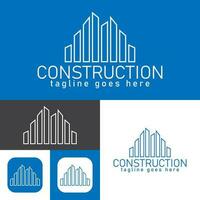 Minimal Building construction logo. Real estate Company identity.Property Development logo. Vector illustration. Line art style.