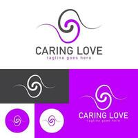 Love caring logo.Simple and creative icon style.Modern minimal. Vector illustration.