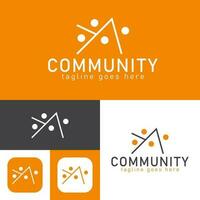 Community logo.Simple and creative icon style.Modern minimal. Vector illustration.