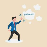 A man fighting with lots of problem confidently. A man struggling to solve the problems.Vector Illustration.Fighting with problems concept. vector