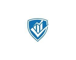 Financial business and shield logo design icon vector template.