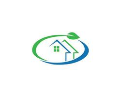 Abstract home green leaf environment logo icon design modern vector concept.