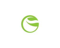 resumen sol letra logo verde hoja botánico símbolo modelo vector icono.