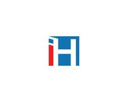 Simple IH Letter Logo Icon Design Initial Concept Vector Template.