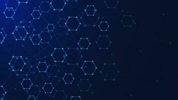 Abstract hexagonal shapes for molecular structure. Medical, chemistry, science and technology background design concept. Vector illustration.
