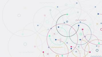 Plexus circles connection with connecting dots and lines for global communication, big data visualization, science and technology background design. Vector illustration.