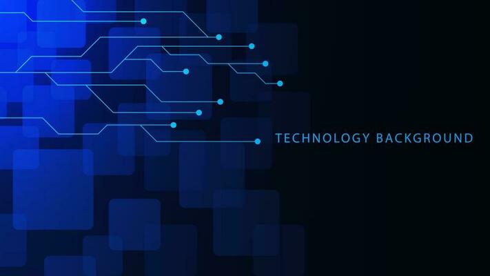 Abstract futuristic technology background with circuit board and rectangular. Big data visualization, network connection and digital communication concept background. Vector illustration.