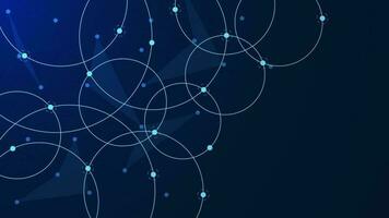 Abstract circle plexus with connecting circle line and dot. Big data visualization, network connection, global communication, science and technology background. Vector illustration.