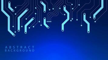 Abstract circuit board technology concept. Blue Scifi PCB. Big data visualization, global connection and digital communication background design. Vector illustration.