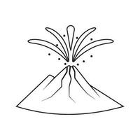 erupting volcano icon vector