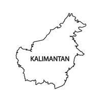 Indonesian Kalimantan map icon. vector