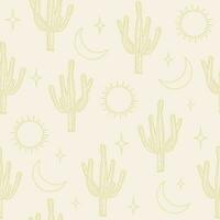 Seamless pattern vector summer cactus on desert for fashion fabric.