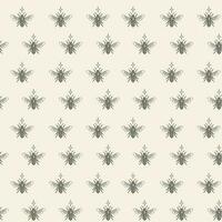 Decorative mystic pattern with honey bee sketch and stars. vector