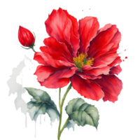 Ai Generated, Watercolor Flower png