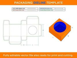 surtido jabón caja, redondo ventana monitor caja, dieline modelo vector