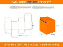 8.1 Oz Jar Candle Box, Gift Box Dieline Template vector