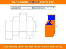 ríos pliegue final caja, almacenamiento caja, regalo caja, dieline modelo vector