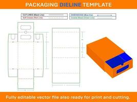 zapato bloquear caja, dieline modelo vector