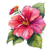 ai généré, aquarelle fleur png